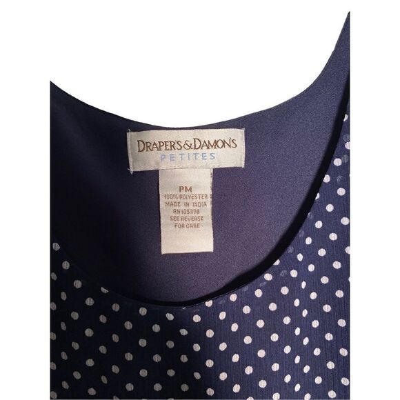 Drapers and Damon’s petite navy blue polkadot shell/tank top size pm - Picture 2 of 3